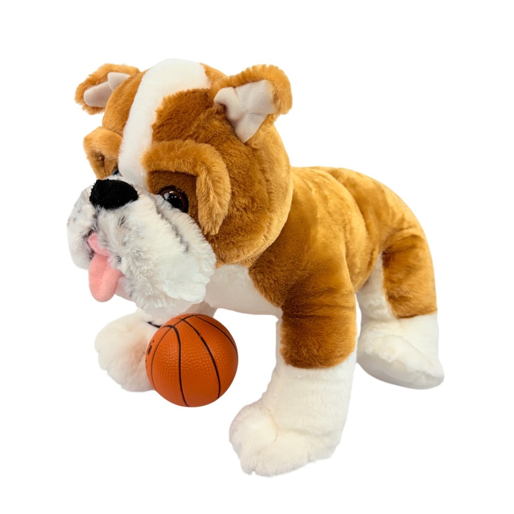 Build-A-Bear Plush Bulldog Brown White Basketball Stuffed Animal Dog